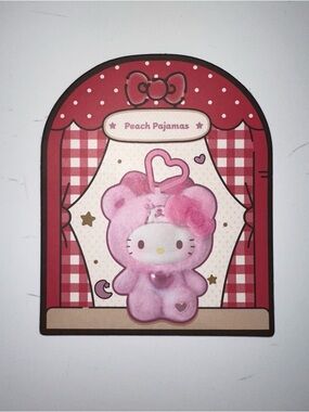 Hello Kitty Peach Pajamas Pink Plush Character Card